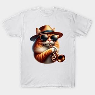 trumpet cat - jazz meow cat T-Shirt